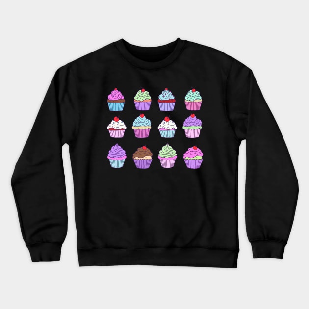 Cute Cupcakes Crewneck Sweatshirt by ROLLIE MC SCROLLIE